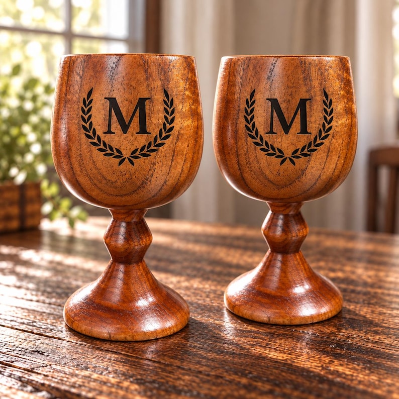 Custom Engraved Wooden Wine Glass – Japanese Style Wood Goblet ...
