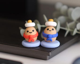 Sailor Ovitos - Handmade Clay Nautical Desk Buddy | Maritime Egg Person Figurine | Ocean Office Decor | Sailing Gift