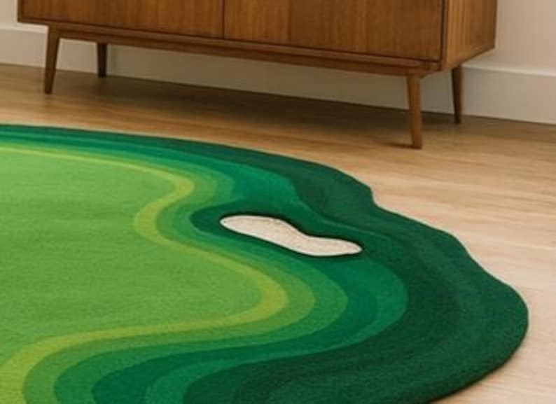 Neutral Color Golf Rug Hand-tufted Golf Course Rug – Custom Sports Area Rug - Etsy