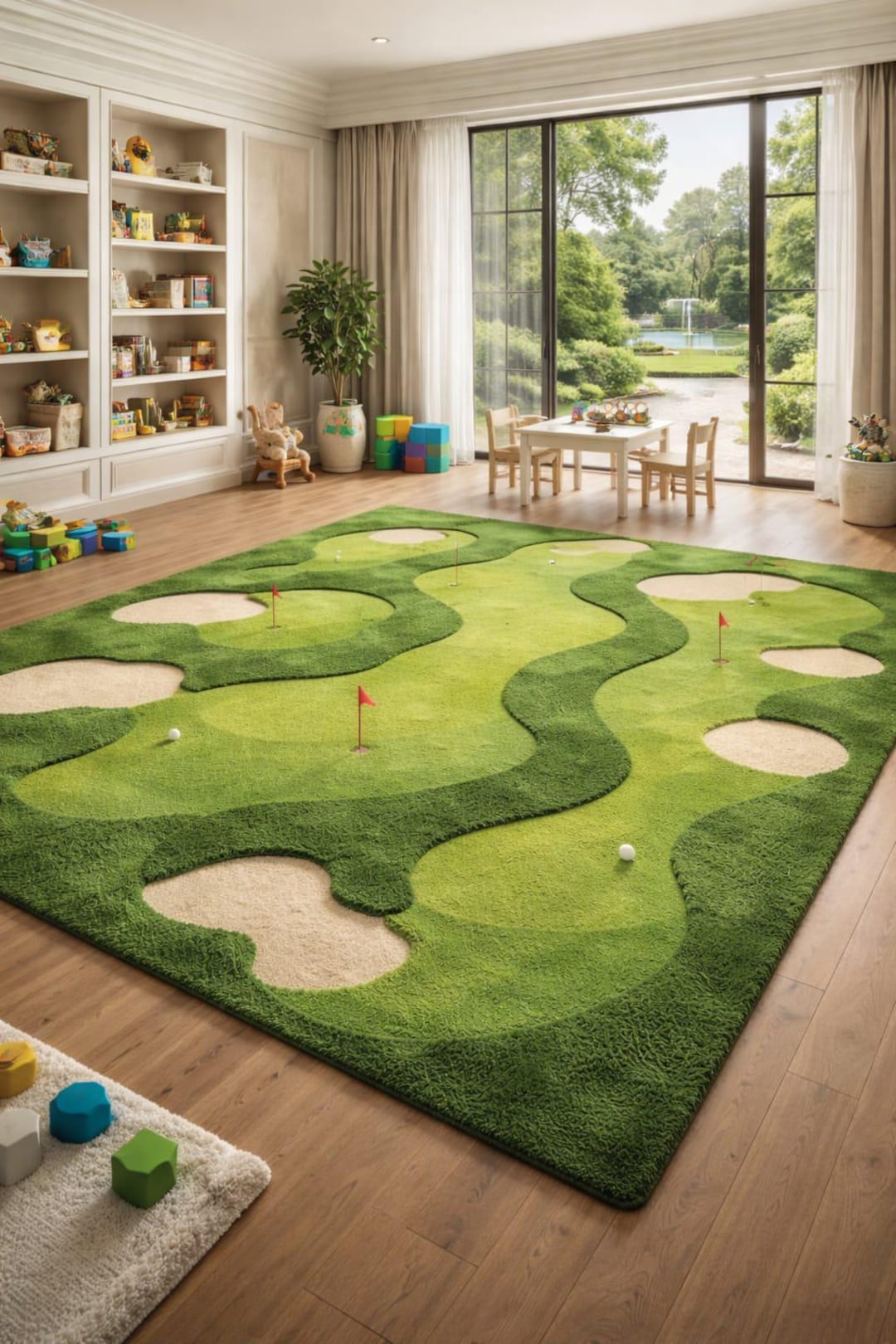 Golf Ramp Rug Golf Putting Course Rug, Green Game Room Carpet, Mini Golf Decor, Wool ...