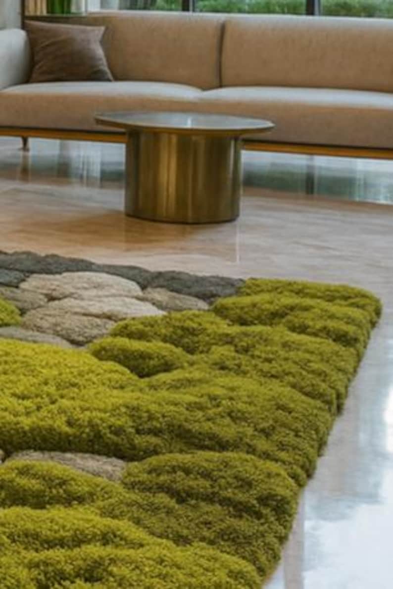 Handmade Tufted Moss Rug – 3D Landscape Carpet, Nature Inspired - Etsy