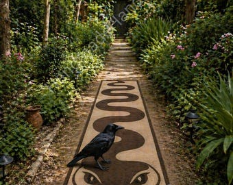 Alfombra de pasillo con diseño de serpiente, alfombra gótica abstracta, alfombra larga para pasillo, alfombra de diseño moderno y vanguardista, decoración de suelo artesanal que marca tendencia.