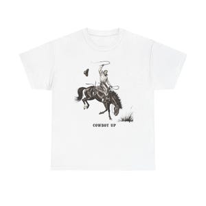 Vintage Cowboy Graphic Tee, Western Rodeo Shirt, Cowboy Up Tshirt, Bucking Bronco Tee, Unisex Cotton Shirt
