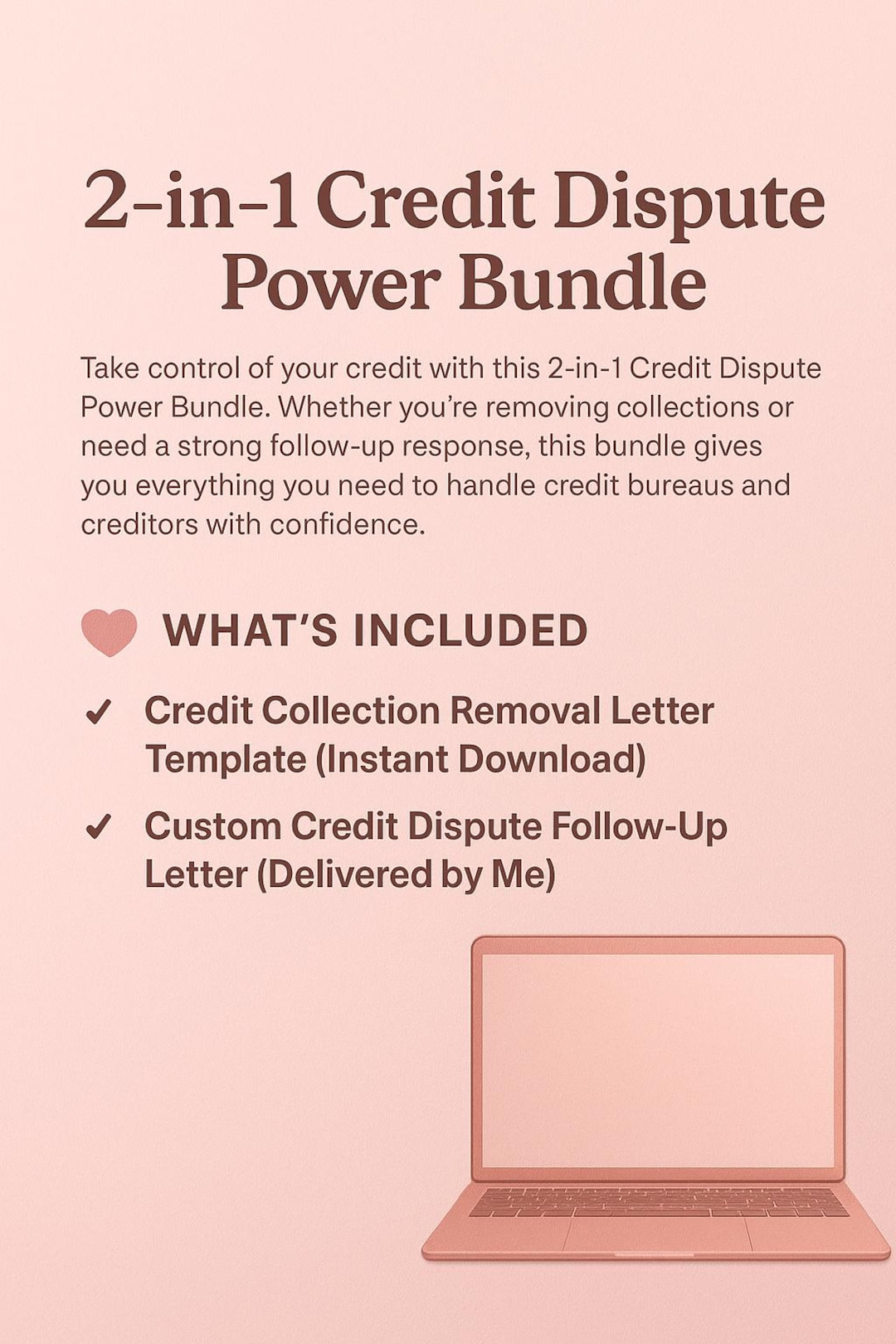 Credit Collection Removal Letter + Custom Followup Dispute DIY