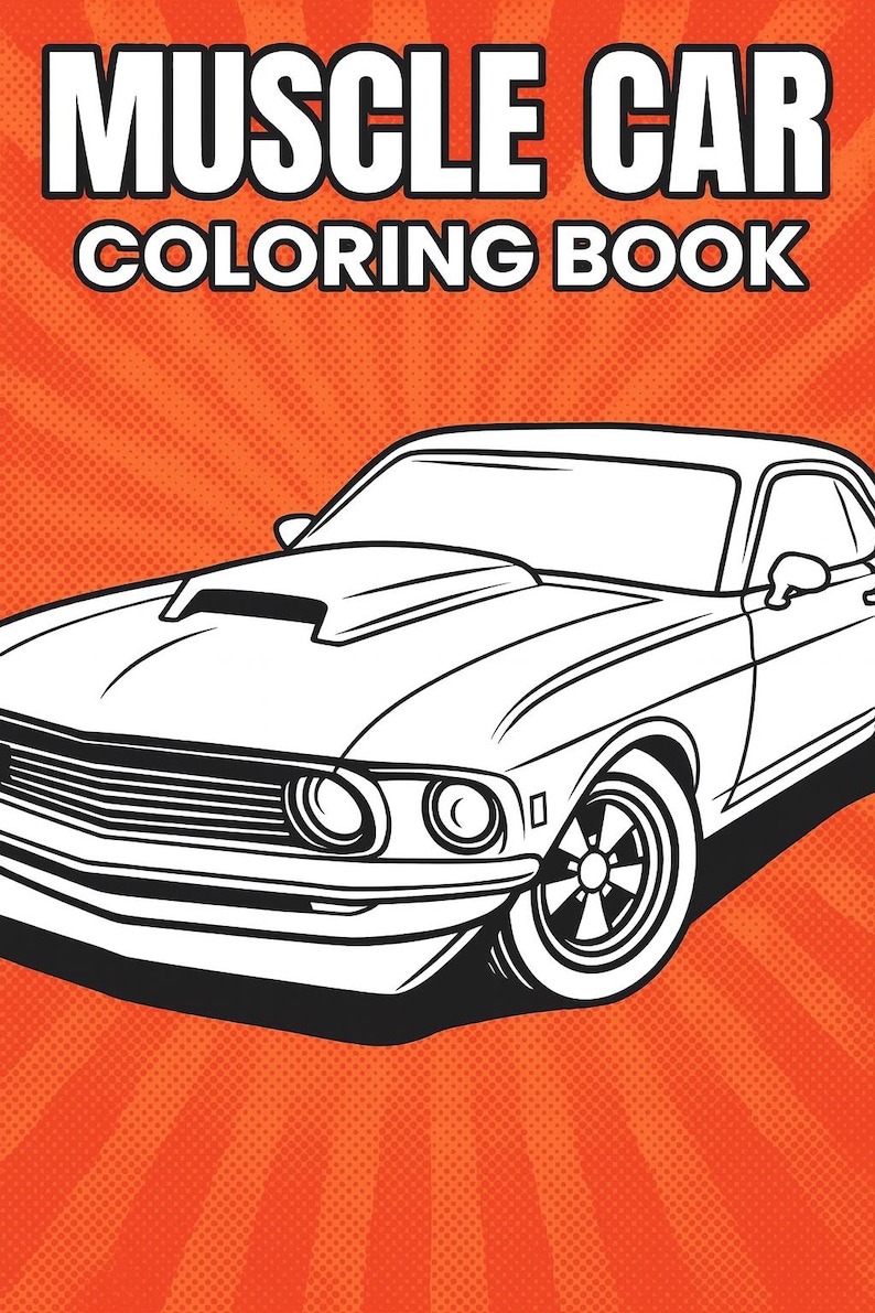 Muscle Car Coloring Book - Etsy