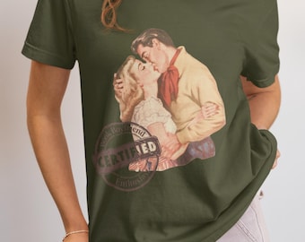 Certifierad bokpojkvän-t-shirt: Vintage romantikläsare-t-shirt