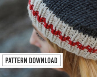 KNITTING PATTERN: Work Sock Hat, Sock Monkey Hat, Hat Pattern, Beanie, Beanie Hat, Toque, Knitwear, Baby Beanie, Work Sock Hat Pattern, Hat