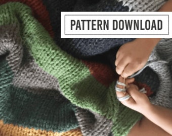 KNITTING PATTERN: Blanket Pattern, Blankets and Throws, Chunky Knit Blanket, Chunky Knit Throw, Chunky Blanket Pattern, Knit Blanket Pattern