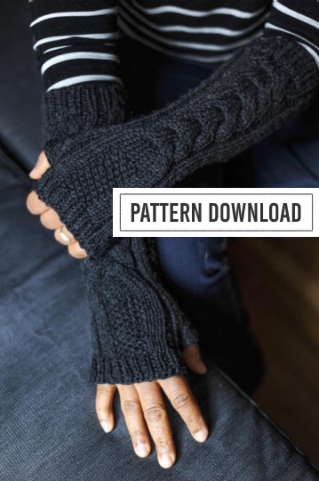 Fingerless Gloves Knitting PATTERN PDF Isabel 