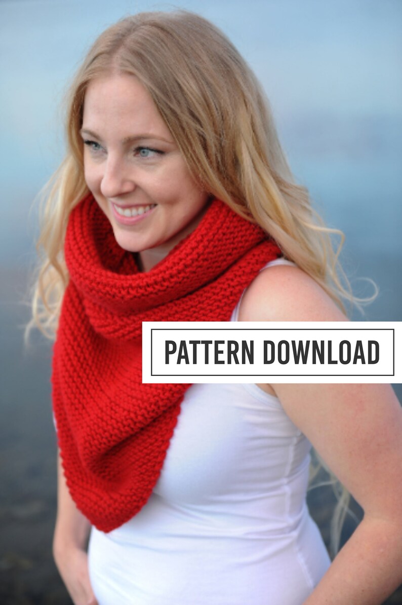 KNITTING PATTERN: Cowl, Bandana, Bandana Cowl, Scarf, Infinity Scarf, Infinity Cowl, Knit Cowl, Knit Scarf, Knit Bandana image 1