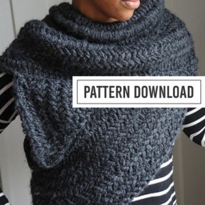 K N I T T I N G  P A T T E R N // Knit Cowl Pattern // The Archer&#39;s Poncho // The Huntress Cowl // Knit Cowl