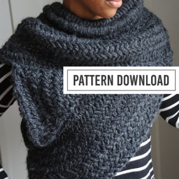 K N I T T I N G  P A T T E R N // Knit Cowl Pattern // The Archer's Poncho // The Huntress Cowl // Knit Cowl