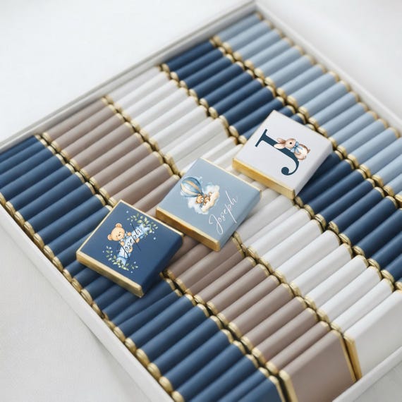 50 Pcs Personalised Baby Shower Chocolate, Newborn Baby Chocolate, Custom Chocolate Favors, Sweet16, Baptism Chocolate, Baby Shower Gift