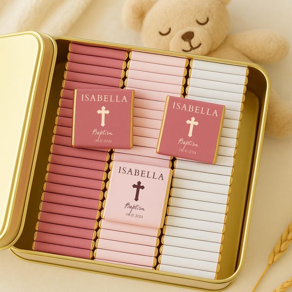 Custom Baptism Chocolate, Christening Favor, Chocolate Gift, Holy Communion Chocolate Favors, Mi Bautizo, Communion Favors, Baptême Favors