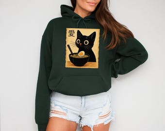 Ramen Cat Hoodie: Kawaii Noodle Anime Design