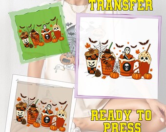 Skeleton Coffee Cups DTF: Halloween Heat Transfer, Ready To Press