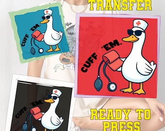 Goose Nurse DTF Print: Funny Heat Transfer, ER RN Design
