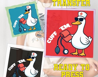 S Goose Nurse DTF Print: Funny Heat Transfer Design