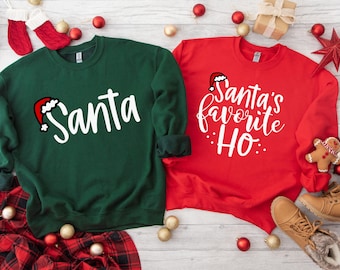Matching Santa Sweatshirts: Funny Christmas Couple Shirts
