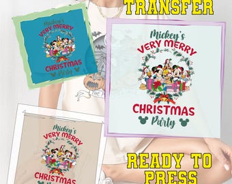 Mickey's Christmas Party DTF: Ready To Press Heat Transfer