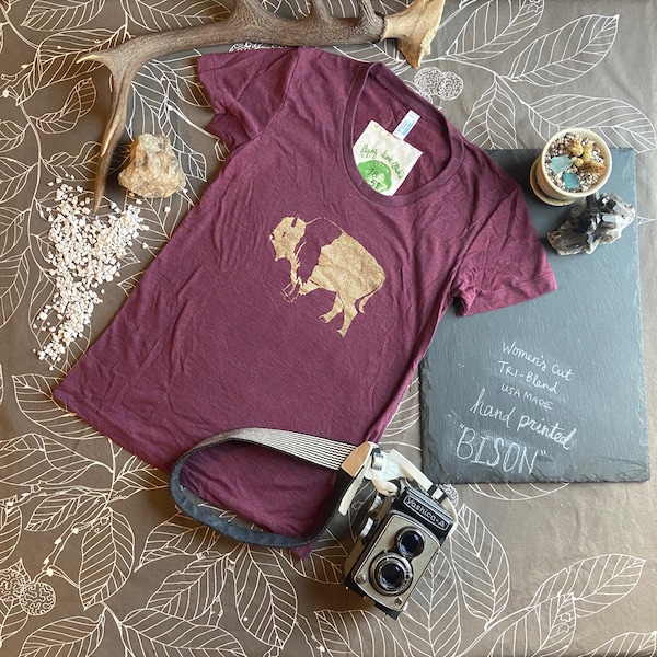 Limited Edition Women's T-shirt with Buffalo silk screen