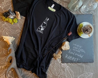 Tシャツ・カットソー THE MUSEUM VISITOR RABBIT PRINTED T-SHIRTS MY657 THE MUSEUM VISITOR] RABBIT PRINTED T-SHIRTS (WHITE) 正規品
