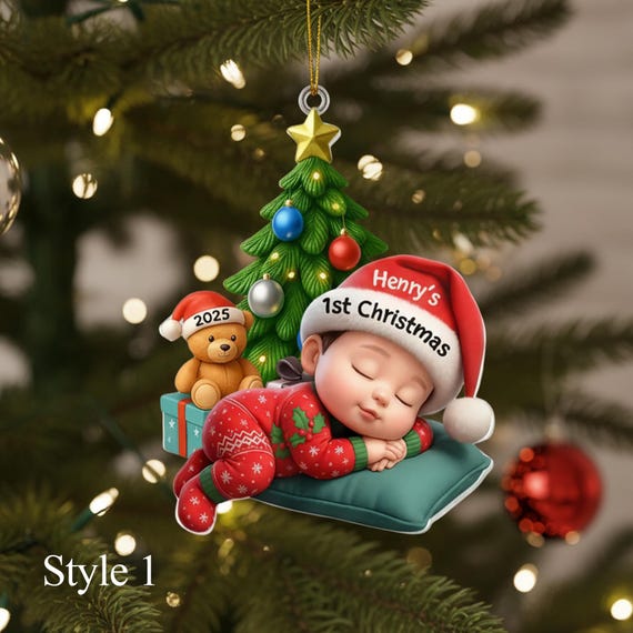 → View on Etsy: Baby’s First Christmas Ornament, Personalized Acrylic Bauble, Sleeping Baby in Xmas Pajamas Baby’s First Christmas Ornament, Personalized Acrylic Bauble, Sleeping Baby in Xmas Pajamas