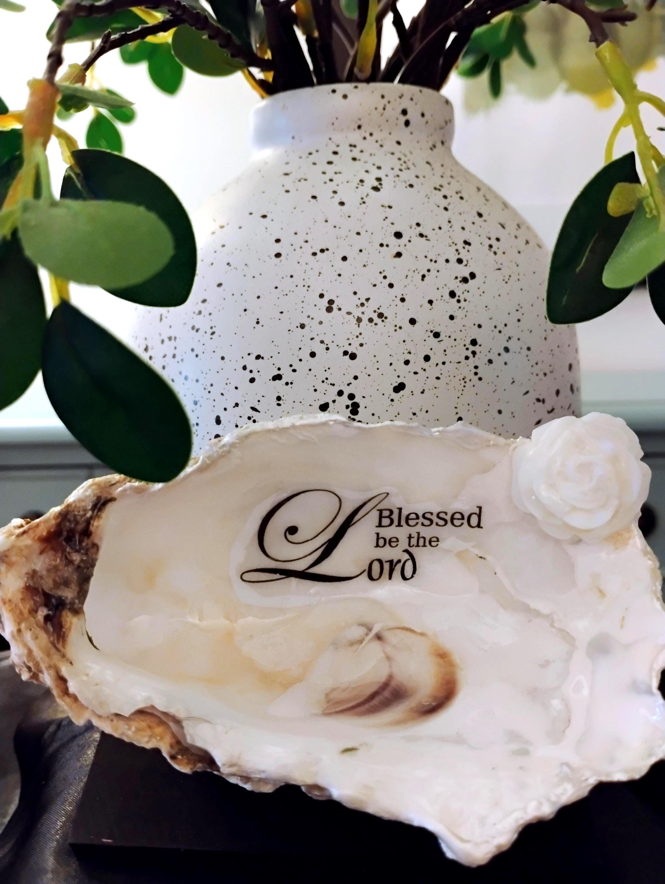 Seashell Scriptures Oyster Seashell With Bible Verse:
