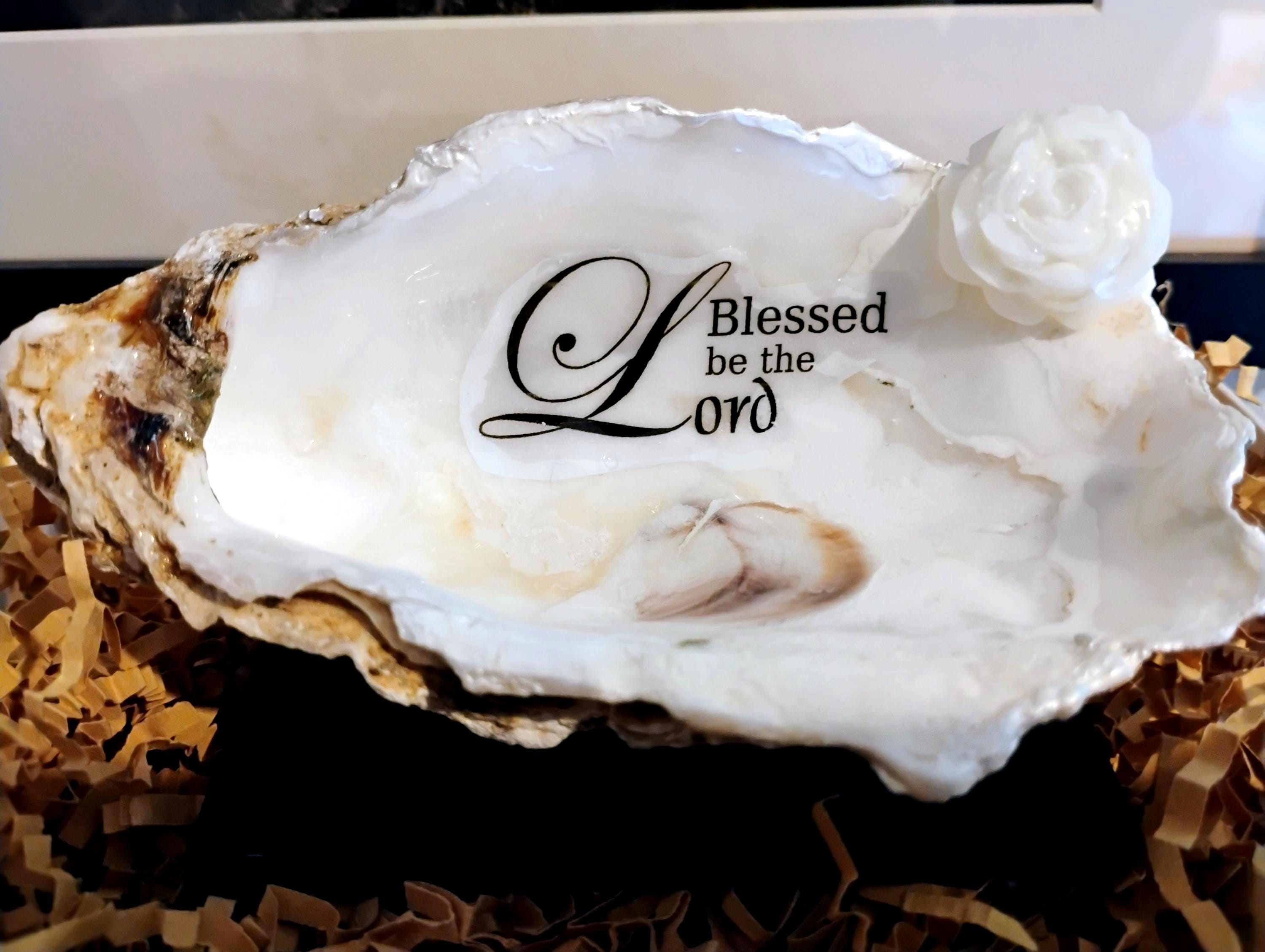 Oyster Seashell With Bible Verse: 