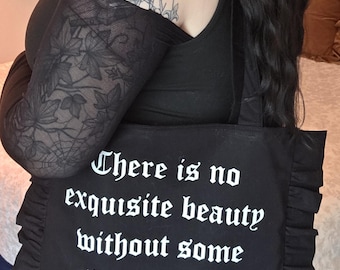 Edgar Allan Poe Quote Tote Bag | Dark Academia Book Tote | Gothic Literature