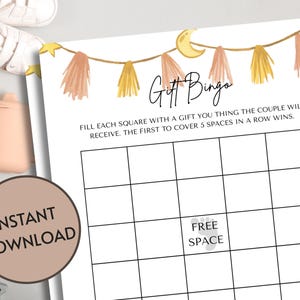 Baby Shower Game, Gift Bingo Game, Instant Download