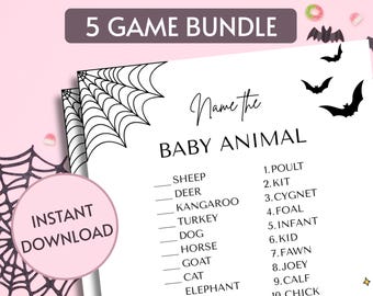 Halloween Baby Shower Game Bundle: 5 Printable Activities (Digital Download)