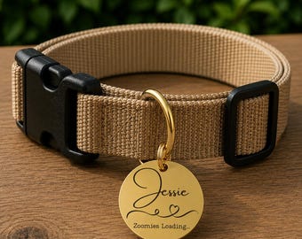 Zoomies Loading Custom Engraved Stainless Steel Dog ID Tag | Personalized Pet Tag | Name Address Tag for Dog Collar | Customizable Dog Tag