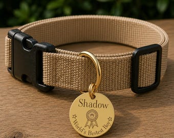 Bestest Boy Custom Engraved Stainless Steel Dog ID Tag | Personalized Pet Tag | Name and Address Tag for Dog Collar | Customizable Dog Tag