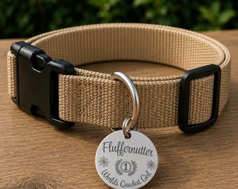 Goodest Girl Custom Engraved Stainless Steel Dog ID Tag | Personalized Pet Tag | Name Address Tag for Dog Collar | Customizable Dog Tag