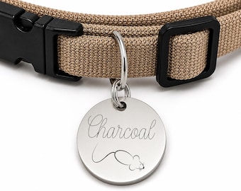 Toy Mouse Custom Engraved Stainless Steel Cat ID Tag | Personalized Pet Tag | Name Address Tag for Cat Collar | Customizable Cat Tag