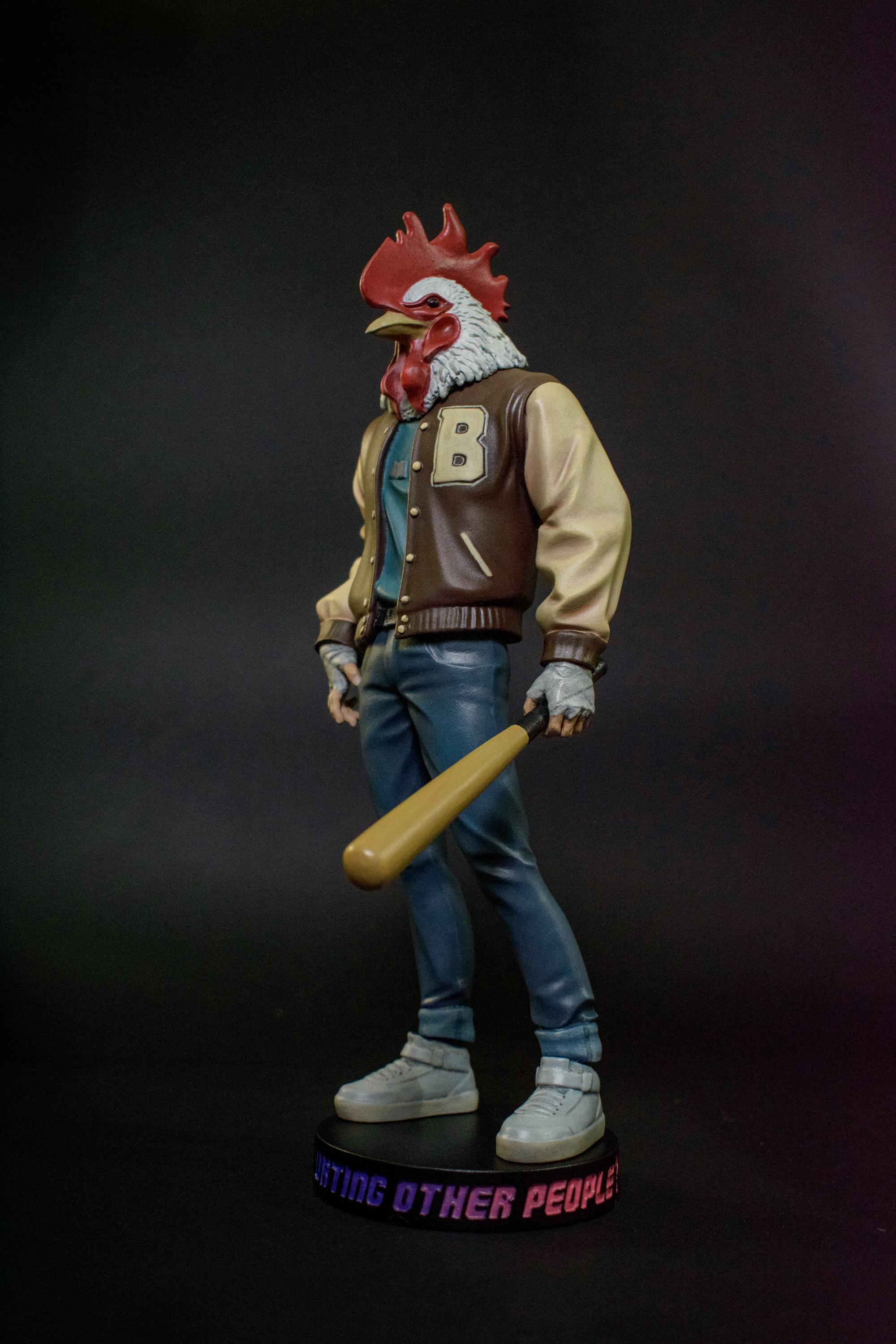 Fgura Hotlne Mam Jacket de Erck Scarecrow x Devolver Dgtal