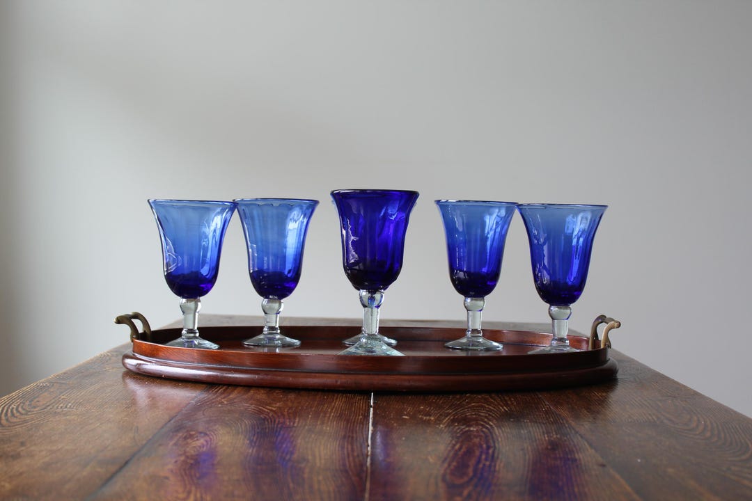 Cobalt Blue Glasses - Etsy