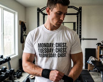Funny Gym Shirt, Chest Day Every Day, Bodybuilder Training Tee