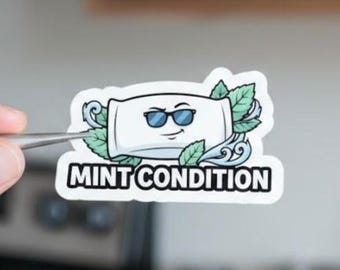 Mint Condition Nicotine Pouch Sticker – Funny Laptop, Water Bottle Decal