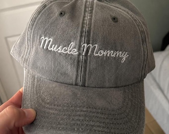 Muscle Mommy Hat | Embroidered Vintage Dad Hat, Funny Gym Gift for Women, Workout Cap