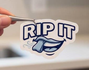 Rip It Sticker | Funny Nicotine Pouch Decal | Lip Pillow Meme Vinyl Sticker