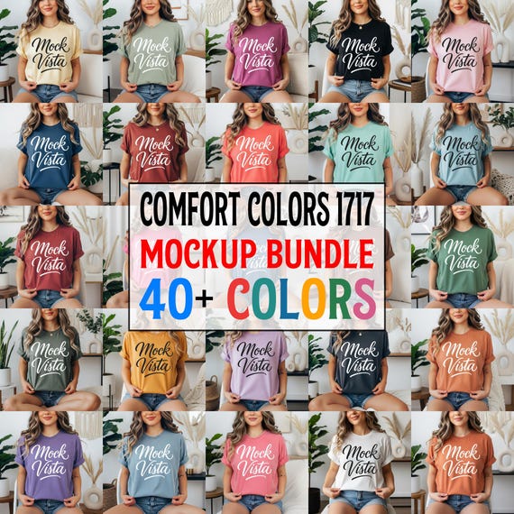 Comfort Colors 1717 T-Shirt Mockup Bundle, Oversized Tee, POD Mockup (Digital Download)