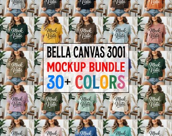 Bella Canvas 3001 T-Shirt Mockup Bundle, POD Mockup (Digital Download)