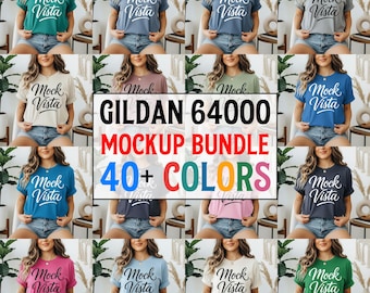 Gildan 64000 T-Shirt Mockup Bundle | High-Quality JPG Mockups (Digital Download)