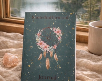 Blommig Drömfångardagbok – Boho Spirituell Skrivanteckningsbok | RootedinHarmonī