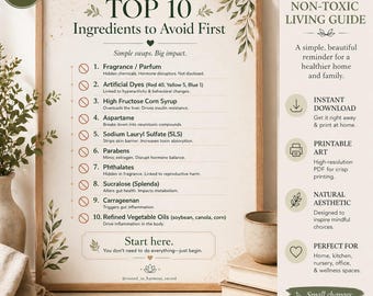Guide till de 10 viktigaste ingredienserna att undvika | Checklista för ett giftfritt liv (digital nedladdning)