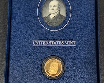 U.S. Mint Presidential One Dollar Proof Coin Historical Signature Set John Quincy Adams