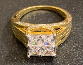 JTV Eterno Yellow Bella Luce White Diamond Similant Ring