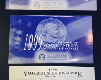 Ensemble de pièces de monnaie hors circulation Susan B. Anthony, États-Unis, 1999